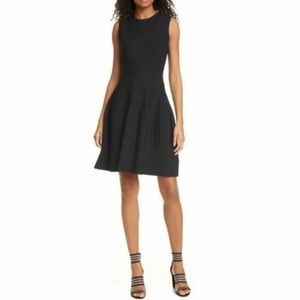 NWOT TED BAKER SLEEVES KNIT MINI DRESS FIT&FLARE BLACK PLEATED BAILEEY SIZE 16